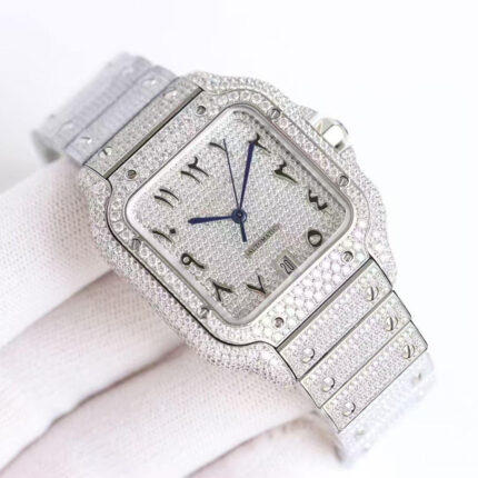 Luxury Mechanical Rubble Watch Diamond Tester Iced Watch Men's Stainless Steel Bracelet Watch Vvs Diamond